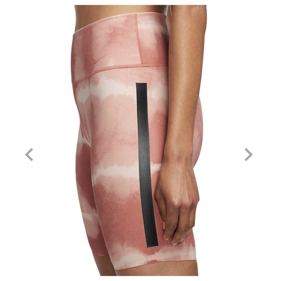 Nike Women's One Luxe Dri-FIT 7" Mid-Rise Printed Coral Training Shorts Medium - Picture 4 of 7